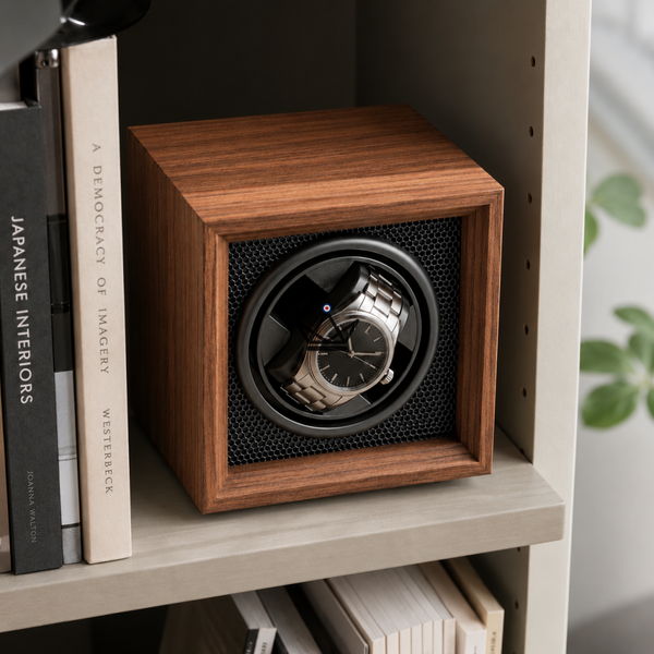 Remontoir montre automatique WoodWind — noyer & LED, 1 à 4 montres | 5 modes, Solo (1 emplacement)