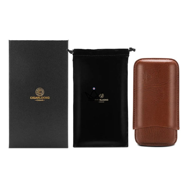 Leather travel cigar case - STORM