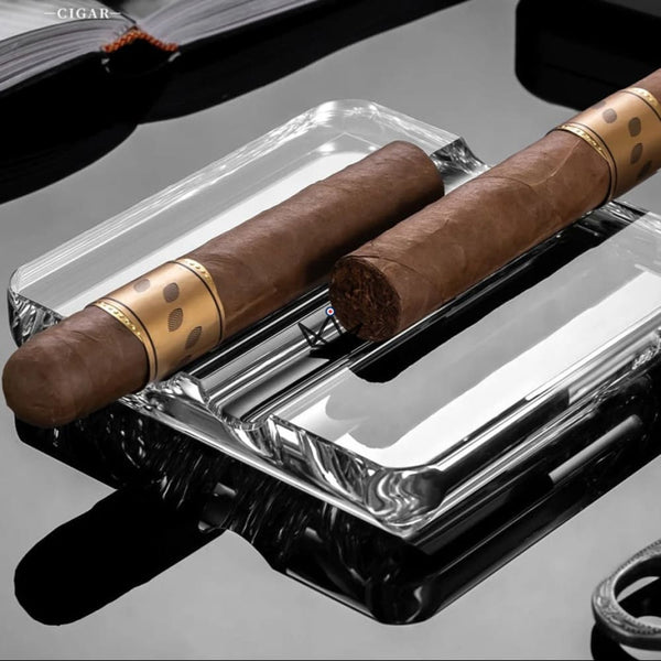 Cendrier cigare en verre transparent - Crystal Duo