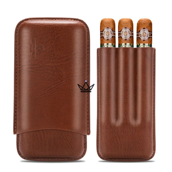 Leather travel cigar case - STORM