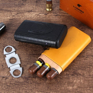 Étui à cigares SUNY Silver — cuir vachette, cèdre espagnol & coupe-cigare inclus - [] - Etui à cigare Out - Cadeau, Noël, Anniversaire, Original, Fête des pères, fête des mères - Atelier Atypique