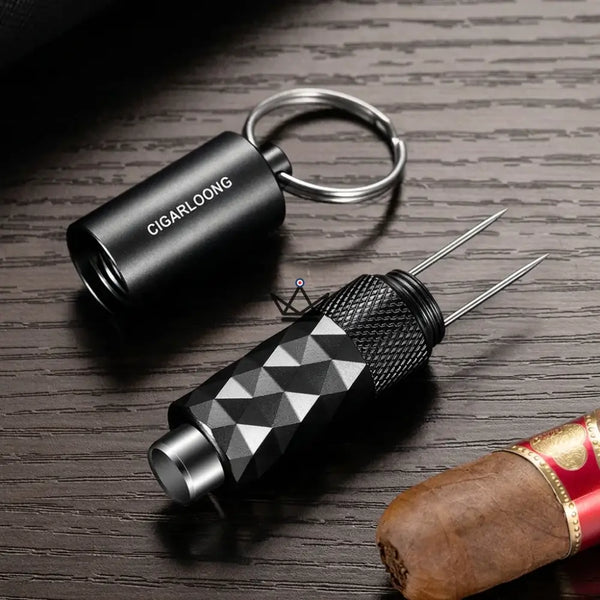 Sleutelhanger sigaarboor met diamantfacetten, 5 kleuren — FACETTE, Zwart