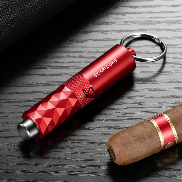 Sleutelhanger sigaarboor met diamantfacetten, 5 kleuren — FACETTE, Rood