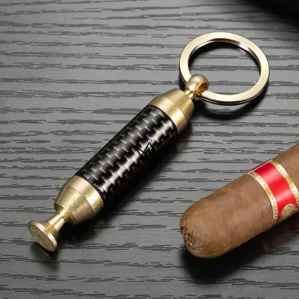 Gouden 2-in-1 sigarenboor sleutelhanger met naald — SCEPTRE – 2/9