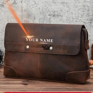 Aanpasbare lederen organizer-etui voor iPad mini met handgreep — MANUSCRIT Voyageur