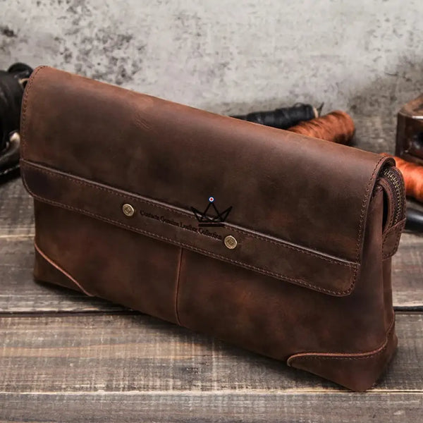 Aanpasbare lederen organizer-etui voor iPad mini met handgreep — MANUSCRIT Voyageur – 7/10