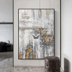 Peinture à l'huile sur toile XXL - Golden Abstraction - [] - toile - Cadeau, Noël, Anniversaire, Original, Fête des pères, fête des mères - Atelier Atypique