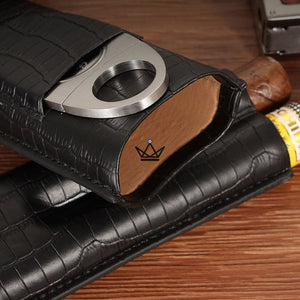 Etui à cigare en cuir avec coupe-cigare - Beast - [] - etui cigare - Cadeau, Noël, Anniversaire, Original, Fête des pères, fête des mères - Atelier Atypique