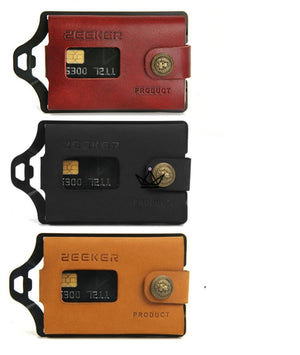Porte-carte en cuir - ZEEKER - [] - Porte-carte - Cadeau, Noël, Anniversaire, Original, Fête des pères, fête des mères - Atelier Atypique