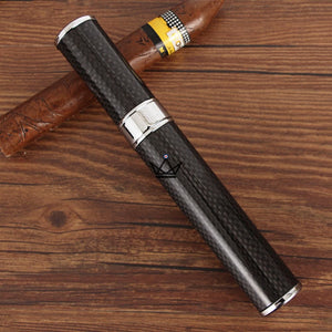 Tube à cigare Aurora Carbonica — métal & fibre de carbone, 1 cigare, 18×2,5 cm - ["maj-filtre"] - etui cigare - Cadeau, Noël, Anniversaire, Original, Fête des pères, fête des mères - Atelier Atypique