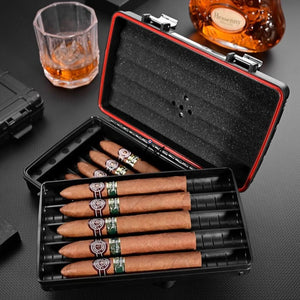 Cave à Cigare Voyage RICK 21 — LDPD Antichoc, 10 Cigares, Hygromètre Intégré - [] - Cave à cigare Out - Cadeau, Noël, Anniversaire, Original, Fête des pères, fête des mères - Atelier Atypique