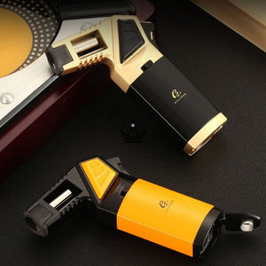 Briquet Chalumeau HERCULES — 1 Jet Puissant, Poinçon Intégré, Métal | Coffret Collection - ["maj-filtre"] - briquet - Cadeau, Noël, Anniversaire, Original, Fête des pères, fête des mères - Atelier Atypique