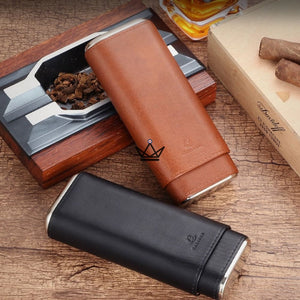 Étui à cigares NEBOS — cuir & cèdre, 3 cigares, coupe-cigare inclus - ["cadeau-fete-des-peres","cadeau-noel"] - Etui à cigare - Cadeau, Noël, Anniversaire, Original, Fête des pères, fête des mères - Atelier Atypique