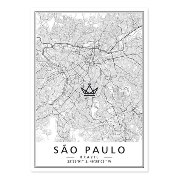 Affiches cartes de villes sao paulo