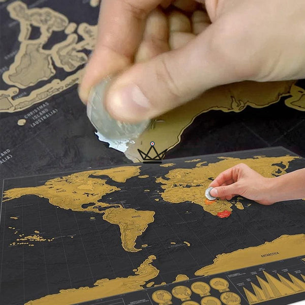 Carte du monde à gratter - 82.5 x 59.4 cm - Atelier Atypique